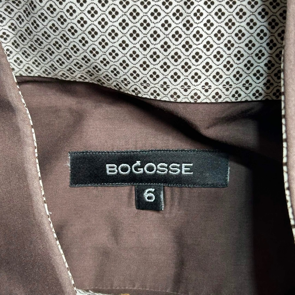 Bogosse Mens Brown Western Square Button Down Shirt Long Sleeve Cotton Sz 6 2XL - Picture 4 of 7